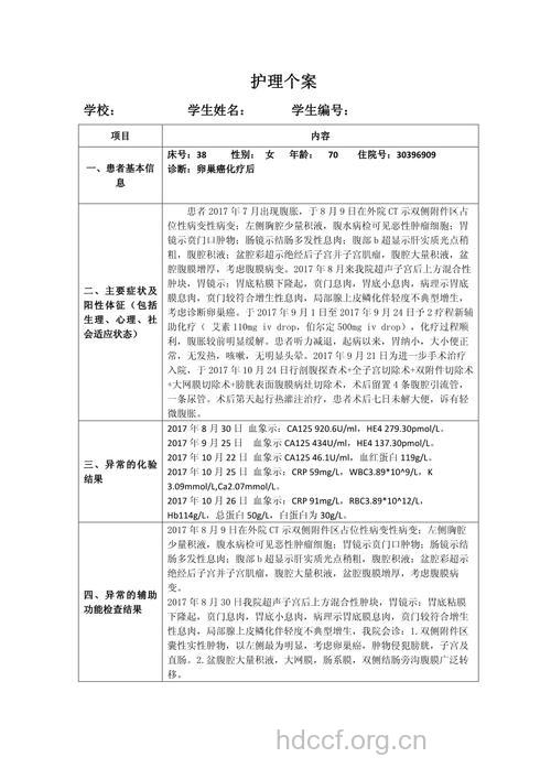 卵巢癌术后护理措施有哪些