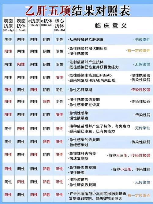乙肝五项结果怎么看