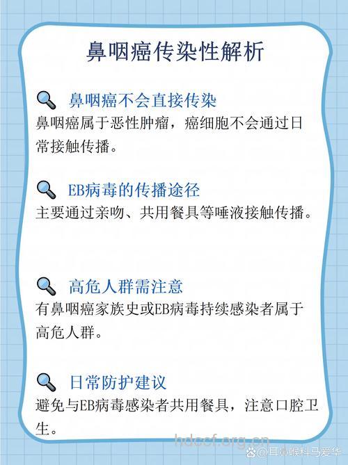 鼻咽癌到底会不会传染呢