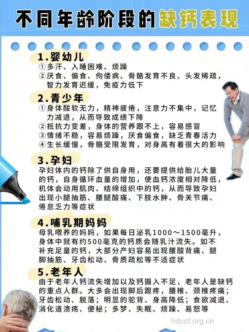 不同年龄的缺钙症状 看你是否缺钙