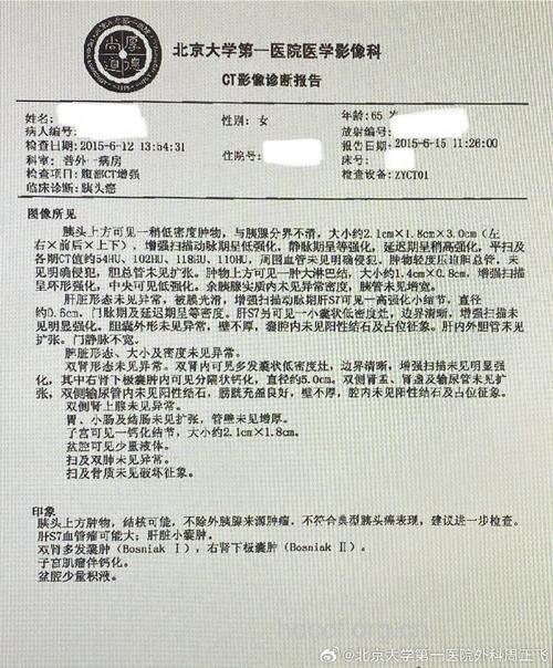 关于胰腺多肽瘤的临床症状的诊断