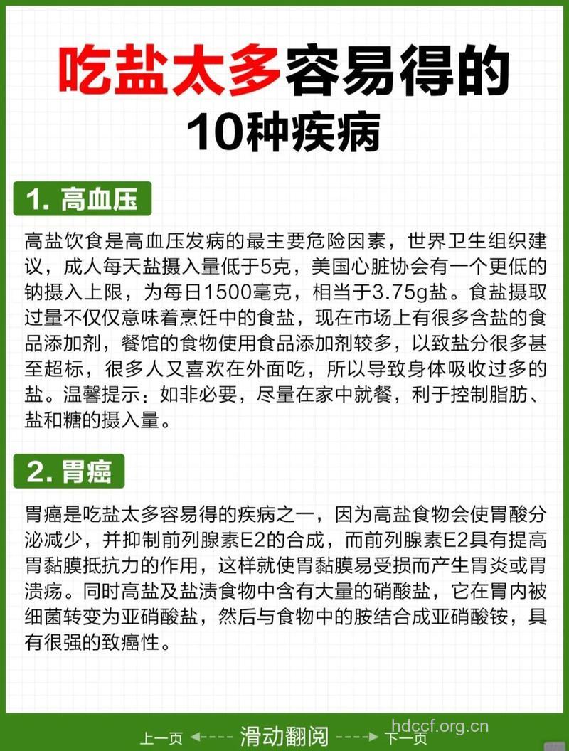 食盐摄取过多易罹患胃癌