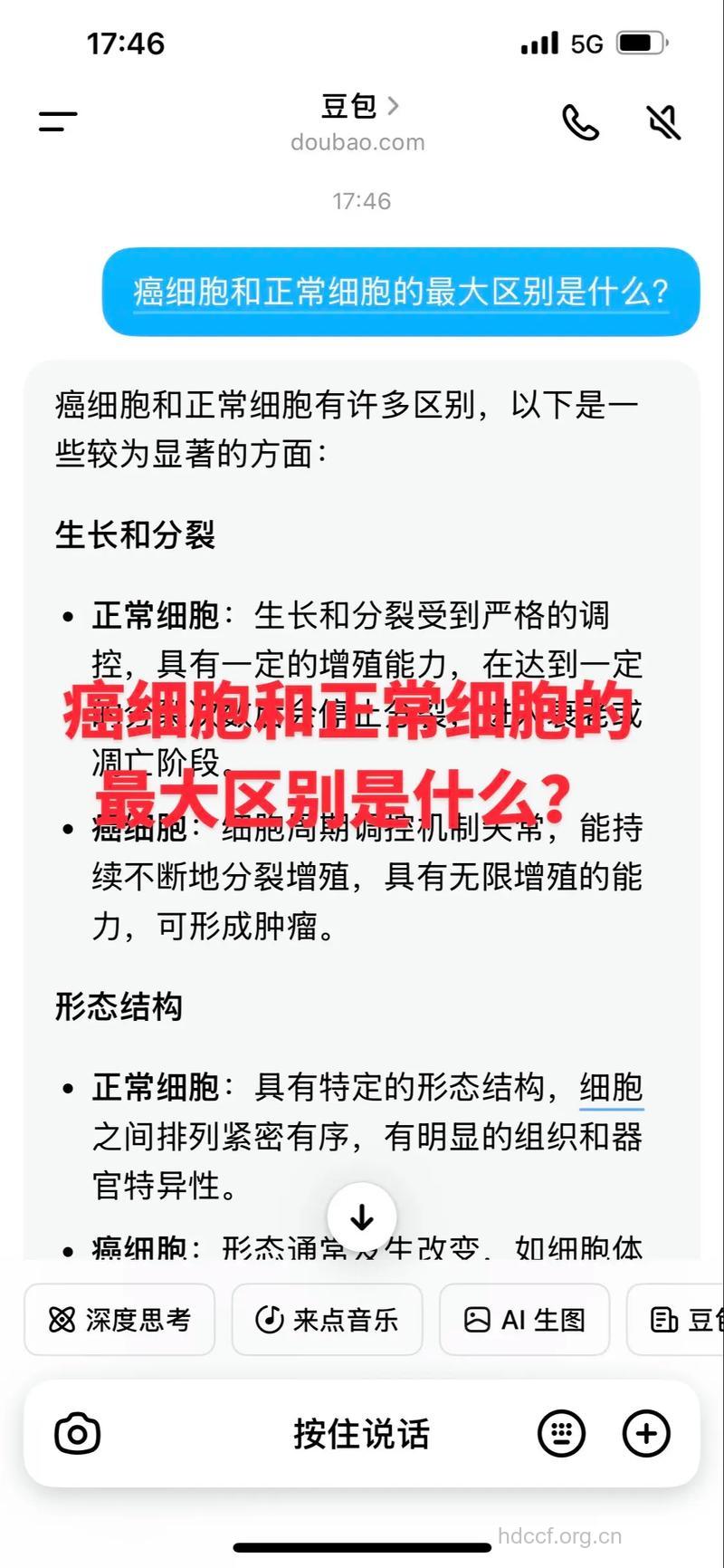 正常细胞和癌细胞有哪些区别