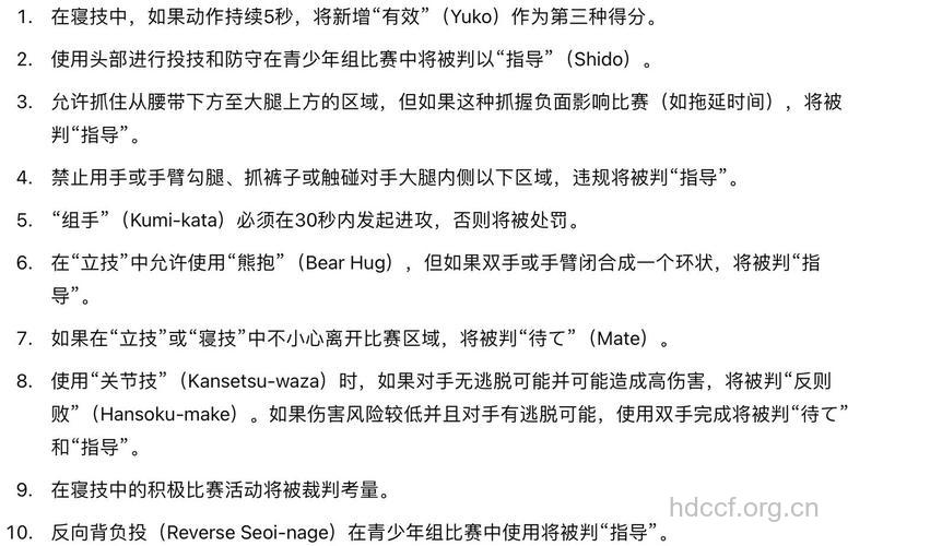 柔道知识:柔道项目的规则