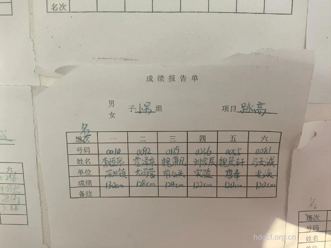 男女跳高历史记录