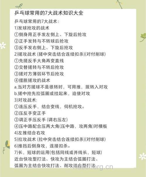 乒乓球七大战术详解