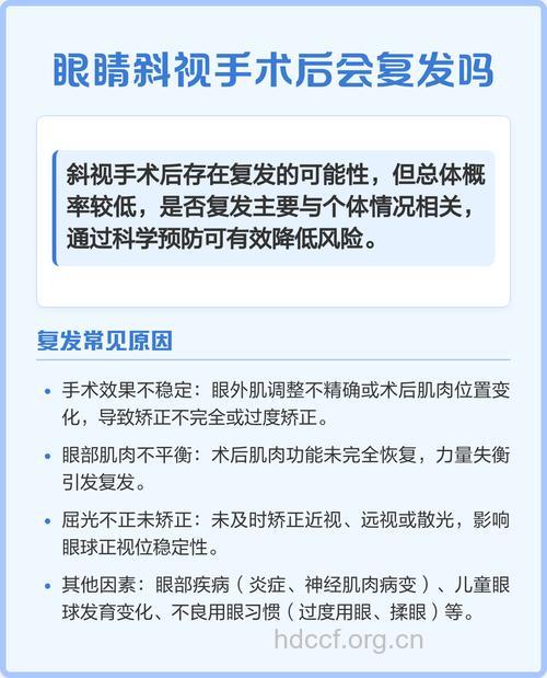 做完斜视手术后还会复发吗？