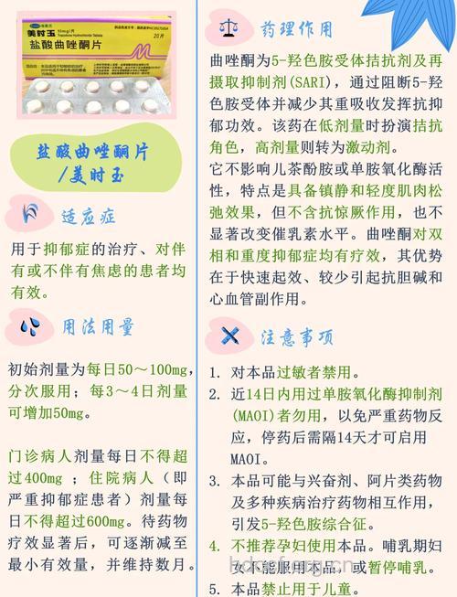 抗抑郁药曲唑酮好吗