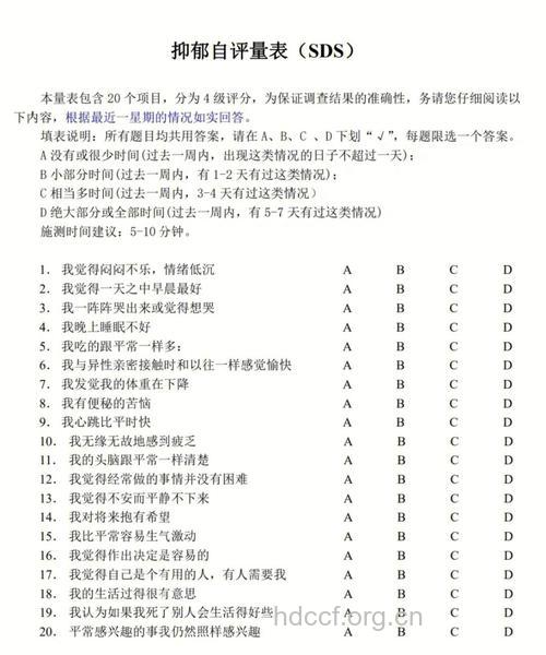 自我测试抑郁症