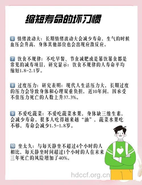 6个坏习惯会让你少活10年