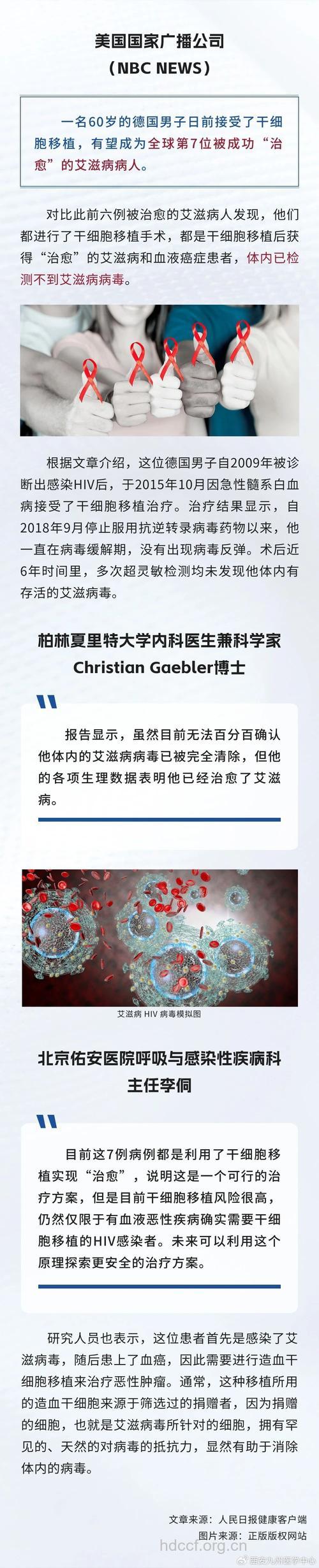 研究:改造后的干细胞可杀死艾滋病毒