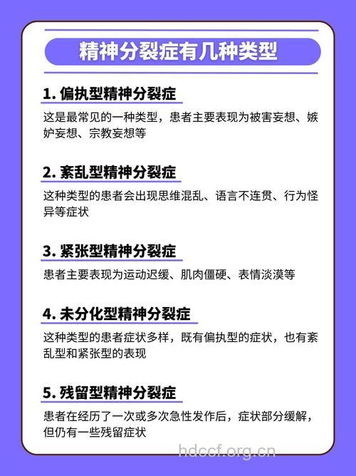 精神分裂常见的临床分型