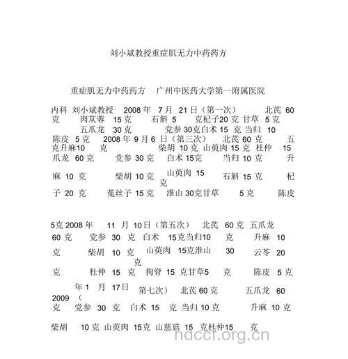 重症肌无力中药治疗秘方