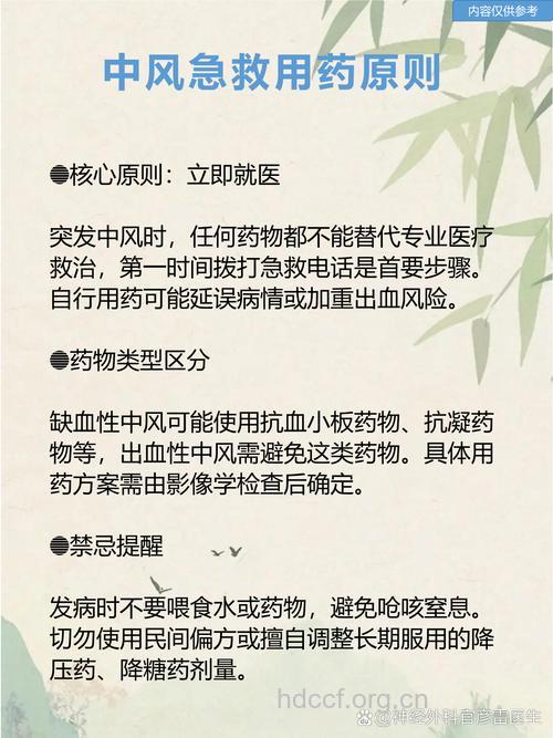 中风患者的三大用药原则