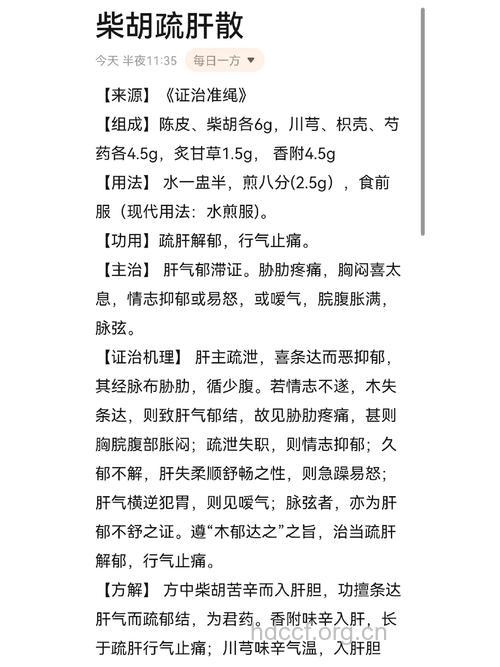 柴胡疏肝散的组成及作用