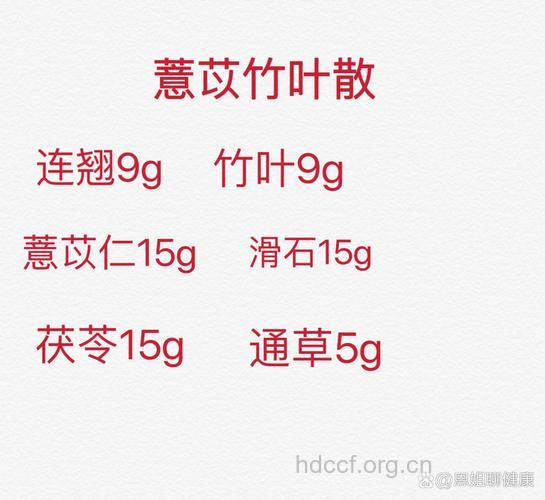 薏苡竹叶散的组成及作用