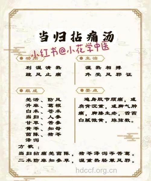 当归拈痛汤的组成及作用