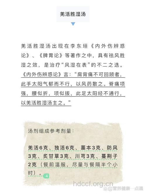 羌活胜湿汤的组成及作用