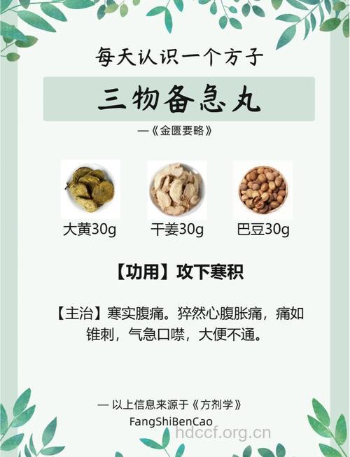 三物备急丸的组成及作用