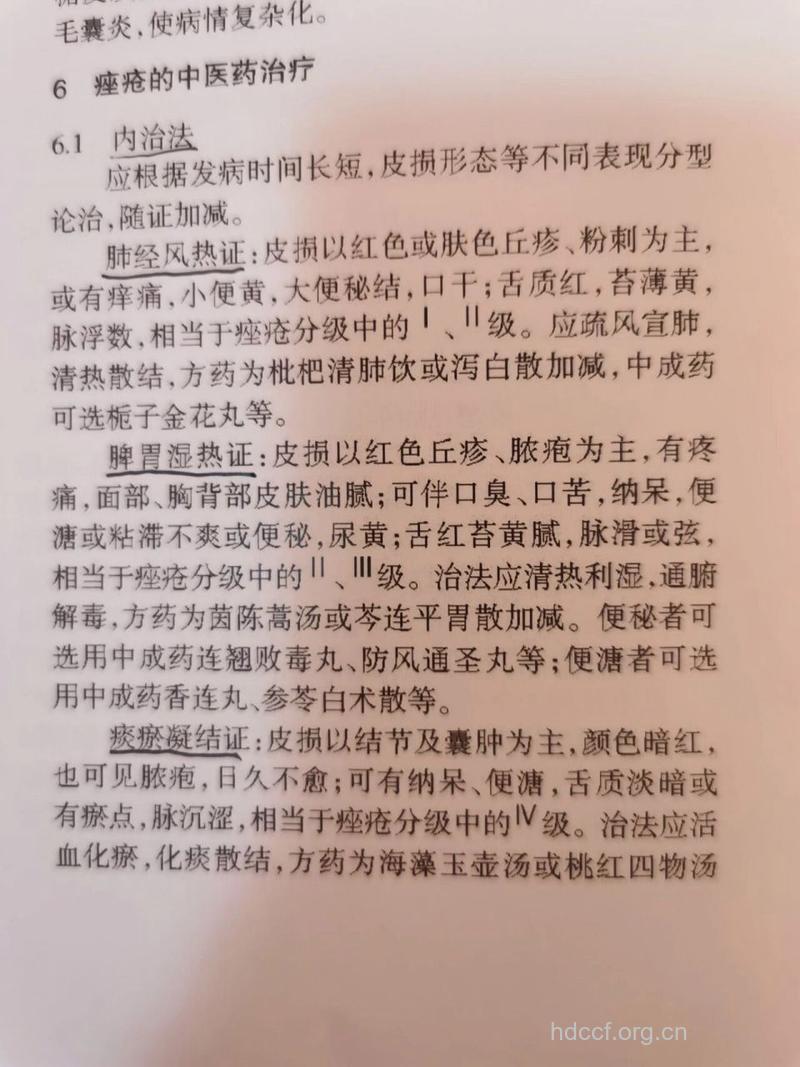 中医治疗痤疮的药方