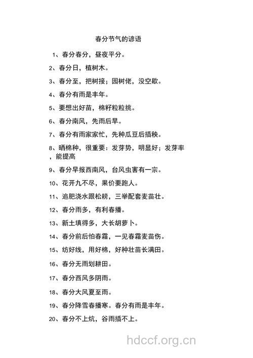 24节气之春分的农谚