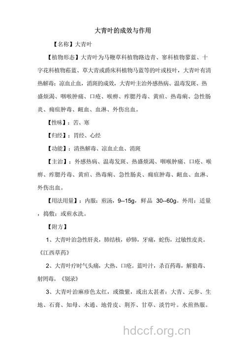 大青草的功效与作用