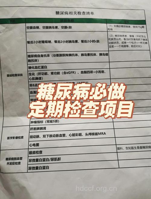 糖尿病患者的检查项目