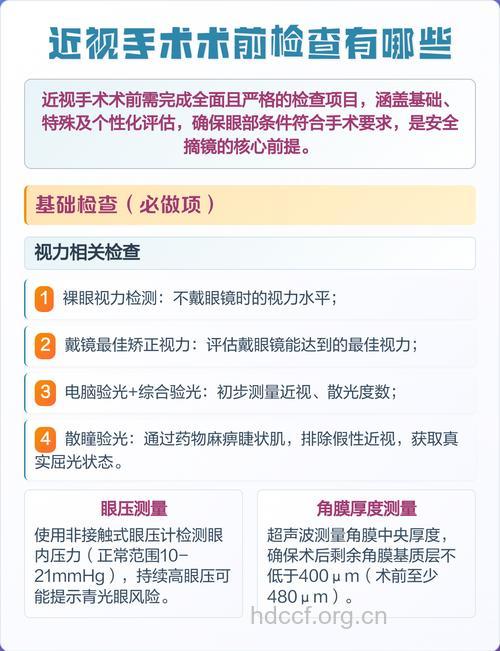 近视眼术前检查项目有哪些