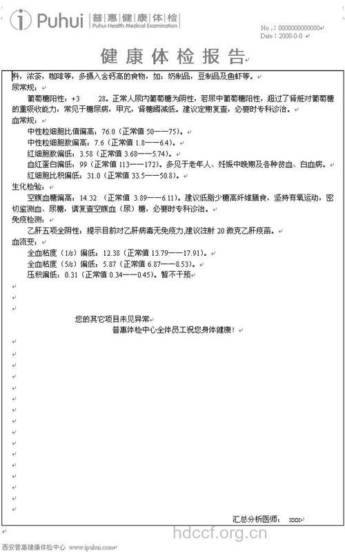 体检报告需要达到标准化