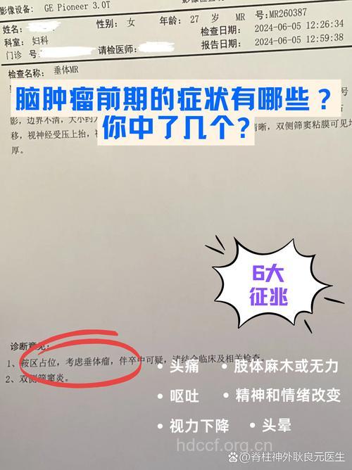 脑瘤初期有哪些发病症状