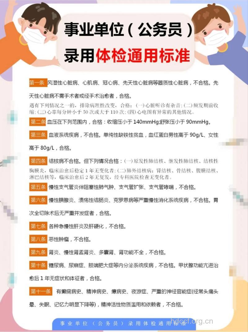 公务员录用体检标准包括哪些？