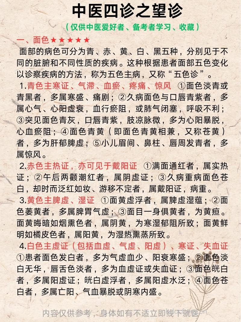 常用的望诊小知识有哪些