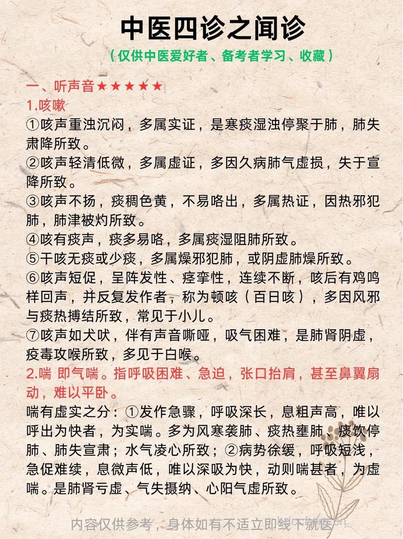 中医闻诊包括8个方面