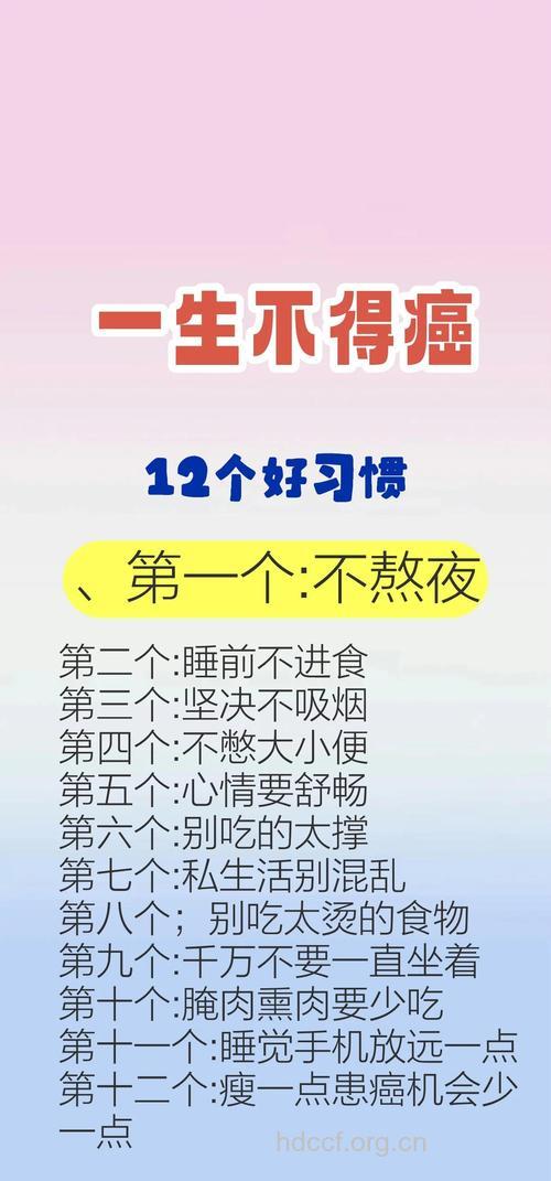预防癌症的六大生活习惯