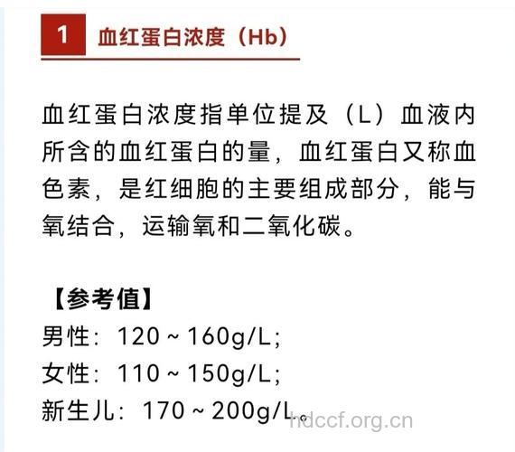 有关血红蛋白浓度的知识