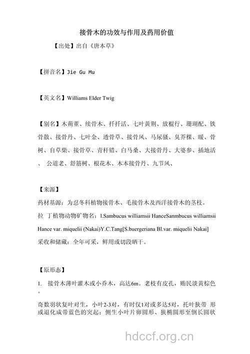 接骨木叶的功效与作用