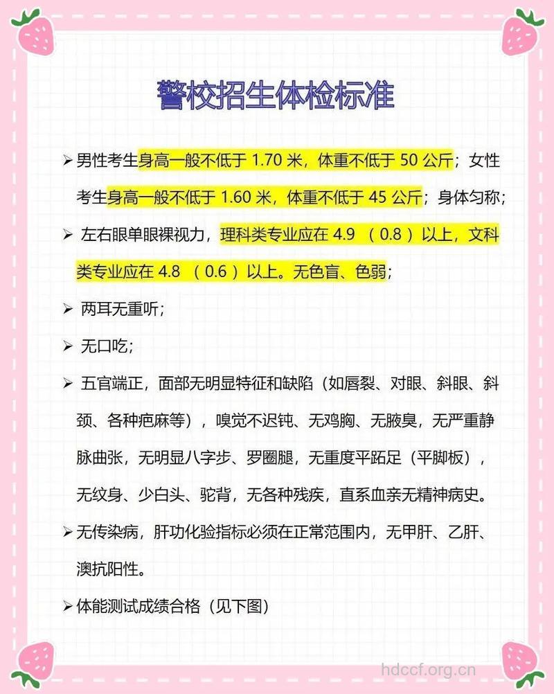 高校招生体检标准有关条文