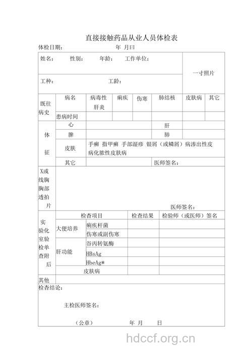 药品从业人员体检说明