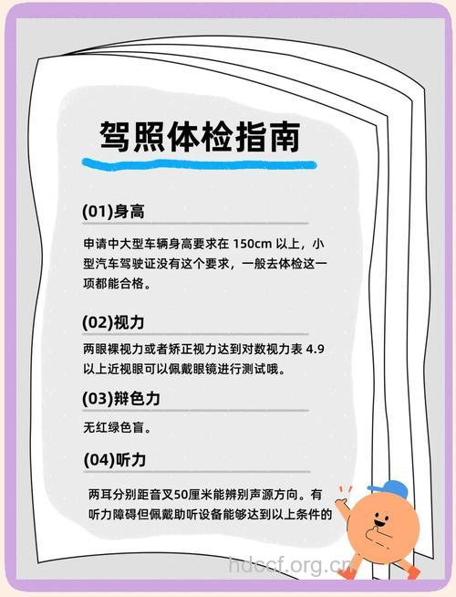 司机体检项目及注意事项