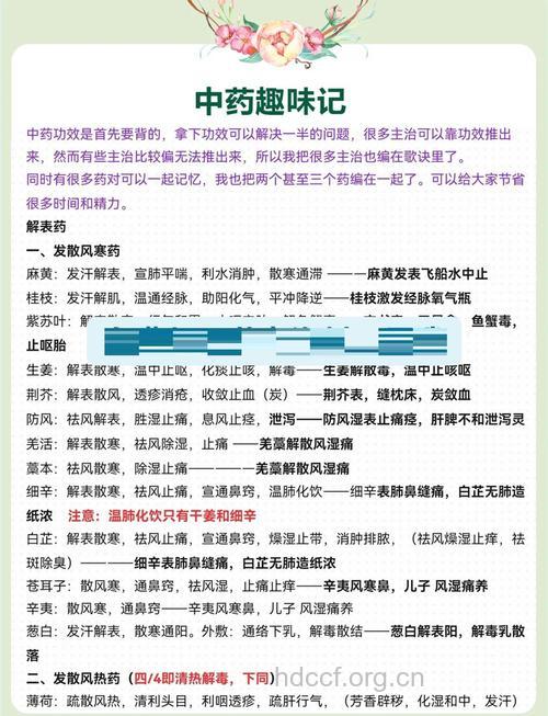 解表药的功效和作用