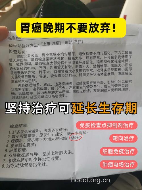 胃癌晚期传统+创新治疗