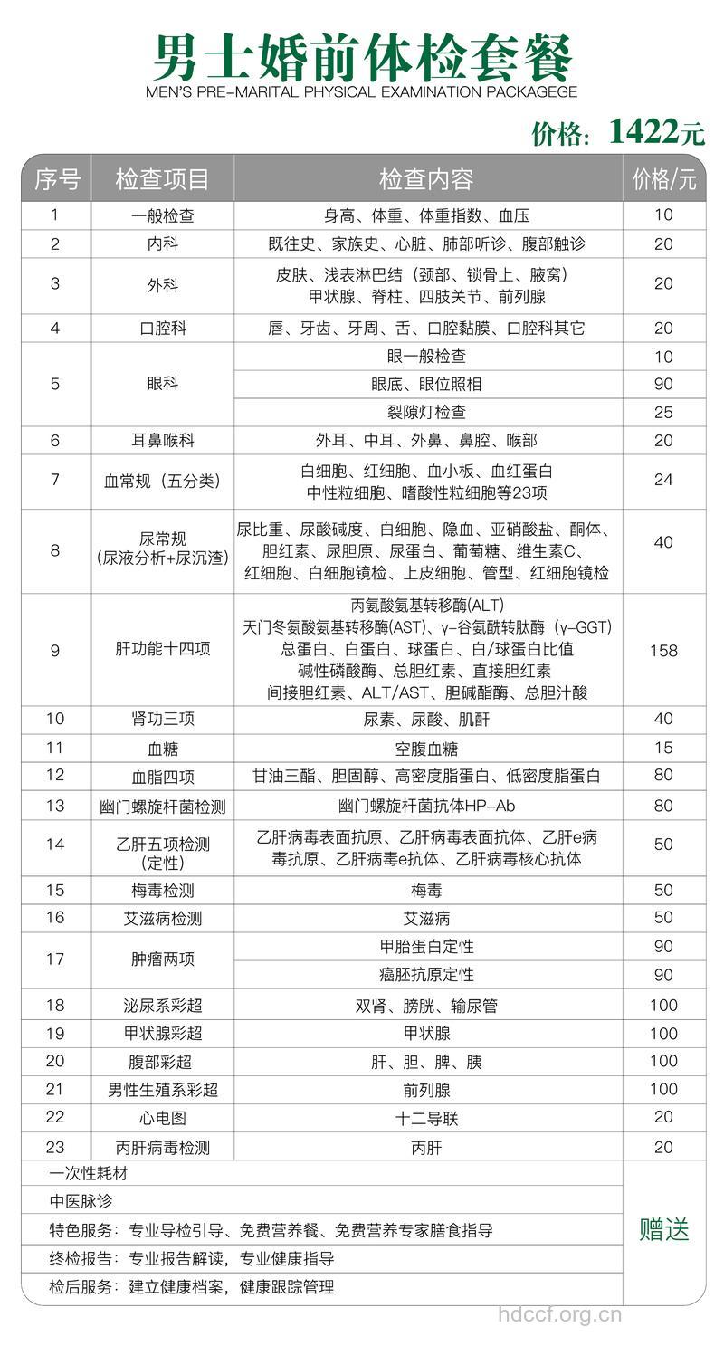 男性婚前检查项目有哪些