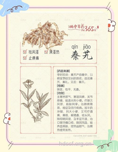 秦艽的功效与作用