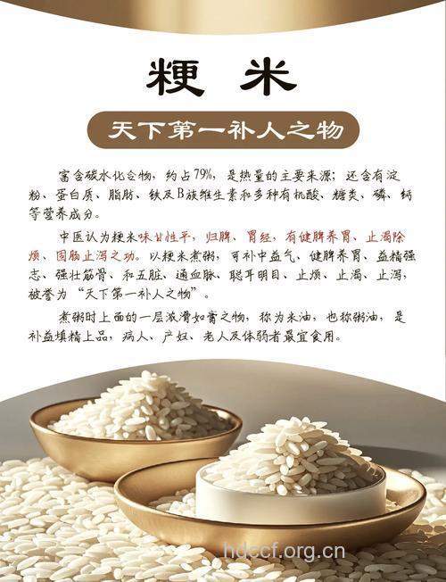 6种不同的米有不同的功效与作用