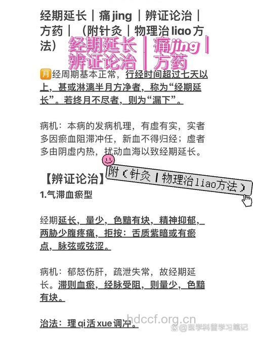经期延长的中医辨证论治