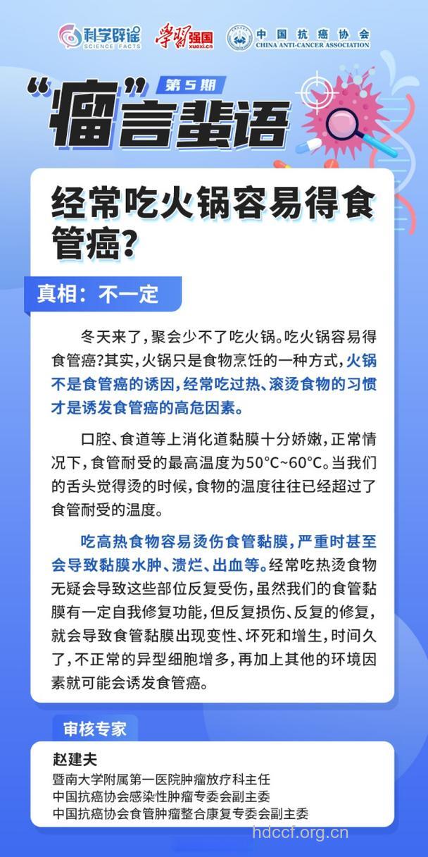 火锅容易诱发食道癌的原因