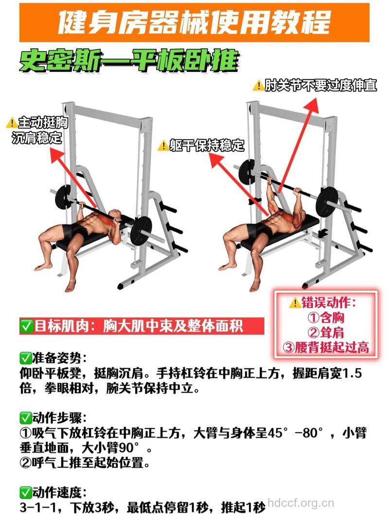 平板杠铃卧推怎么练 一起学习