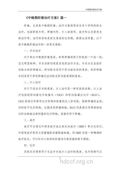 肝癌晚期有哪些治疗措施