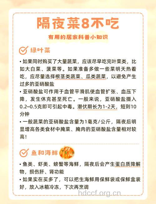 哪些隔夜食物吃了有害健康?