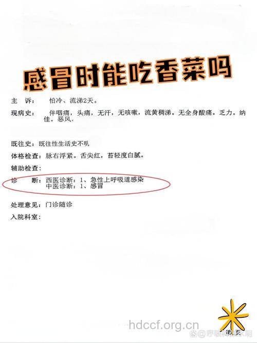 感冒患者可以吃香菜吗